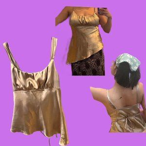 silk tie back top asymmetrical